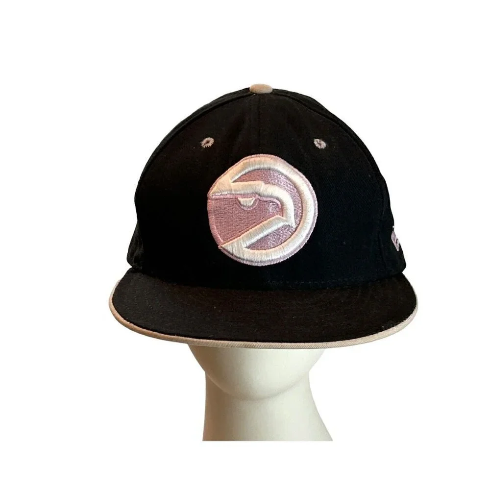 New Era Altanta Hawks Retro Hardwood Classics Hat Cap Embroidered Pink 7 3/8